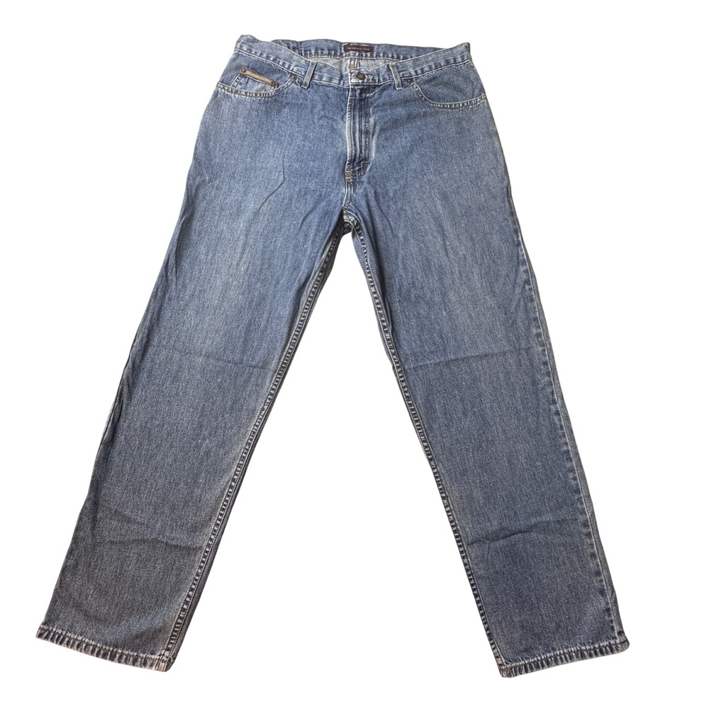McKenzie Tribe Jeans Mens 34x28 Blue Straight Leg Medium Wash Denim‎ Classic USA